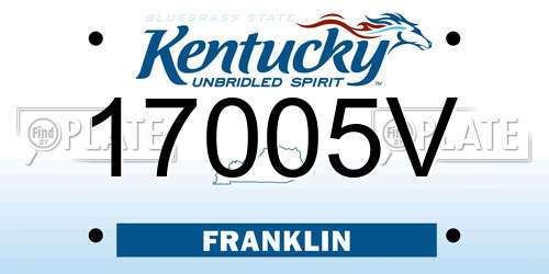 17005V Kentucky License Plate