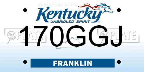 170GGJ Kentucky License Plate