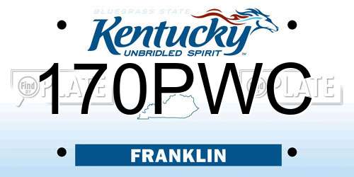170PWC Kentucky License Plate