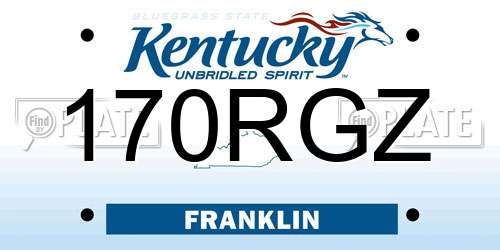 170RGZ Kentucky License Plate