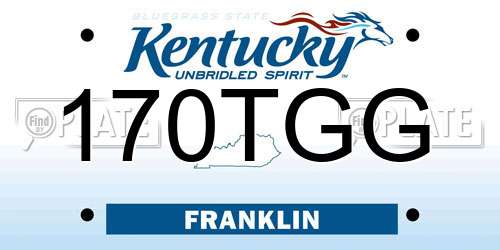170TGG Kentucky License Plate