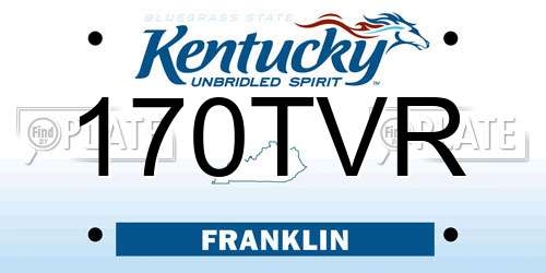170TVR Kentucky License Plate