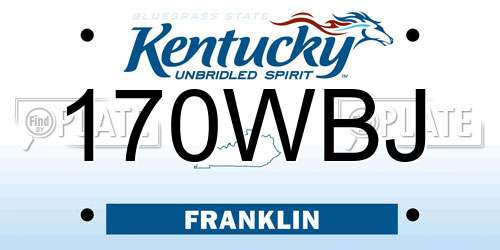 170WBJ Kentucky License Plate