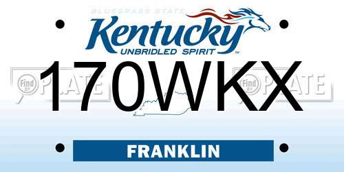 170WKX Kentucky License Plate