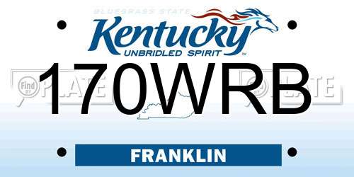 170WRB Kentucky License Plate