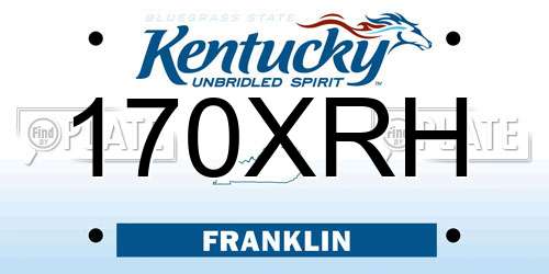 170XRH Kentucky License Plate