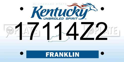17114Z2 Kentucky License Plate