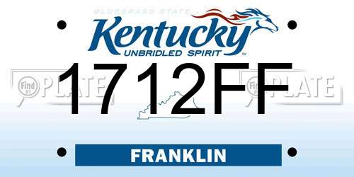 1712FF Kentucky License Plate