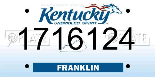 1716124 Kentucky License Plate