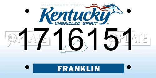 1716151 Kentucky License Plate