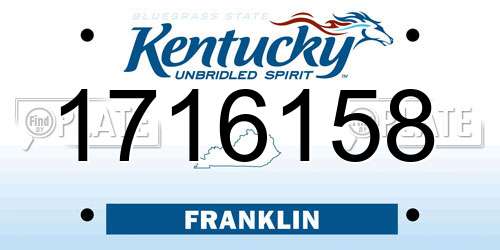 1716158 Kentucky License Plate