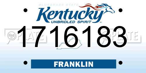1716183 Kentucky License Plate