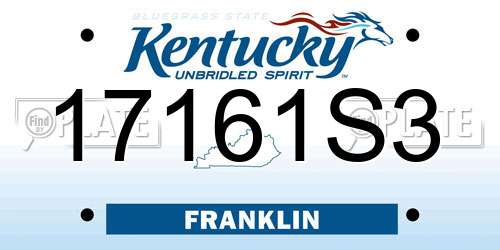 17161S3 Kentucky License Plate