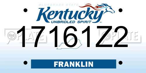 17161Z2 Kentucky License Plate