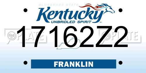 17162Z2 Kentucky License Plate