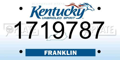 1719787 Kentucky License Plate