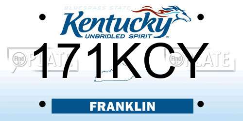 171KCY Kentucky License Plate