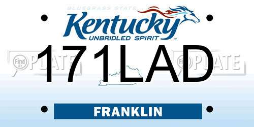 171LAD Kentucky License Plate