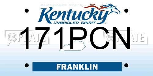 171PCN Kentucky License Plate
