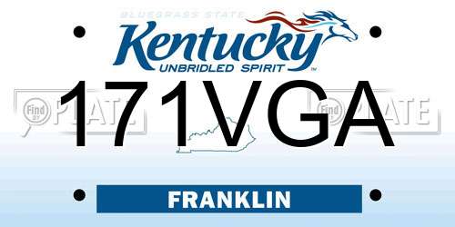 171VGA Kentucky License Plate