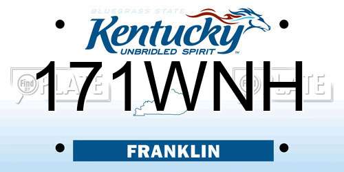171WNH Kentucky License Plate