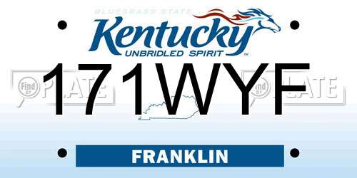 171WYF Kentucky License Plate