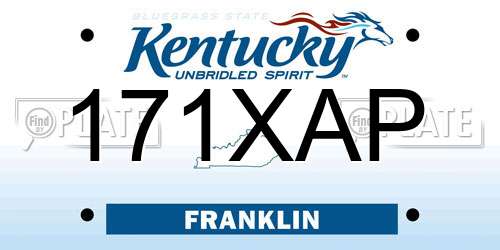 171XAP Kentucky License Plate