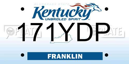 171YDP Kentucky License Plate
