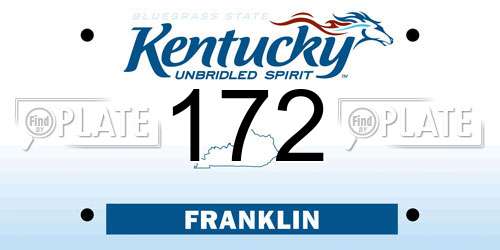 172 Kentucky License Plate