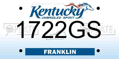 1722GS Kentucky License Plate