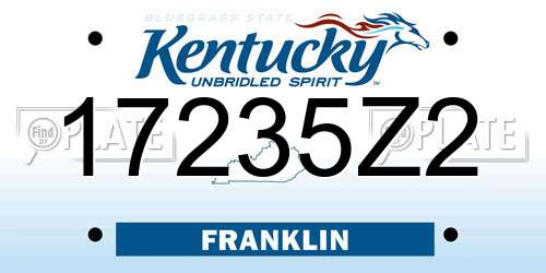 17235Z2 Kentucky License Plate