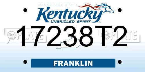 17238T2 Kentucky License Plate