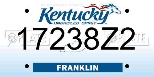 17238Z2 Kentucky License Plate