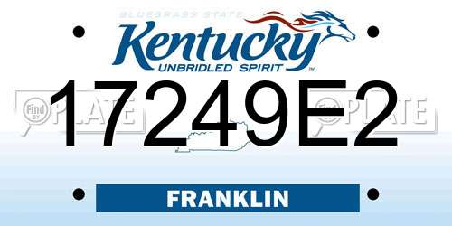 17249E2 Kentucky License Plate