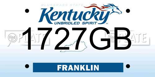 1727GB Kentucky License Plate