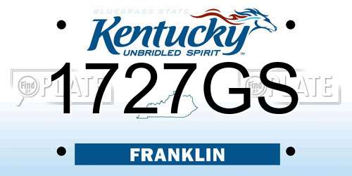 1727GS Kentucky License Plate