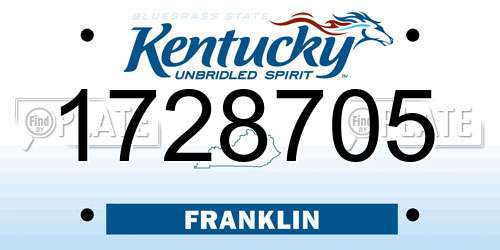 1728705 Kentucky License Plate