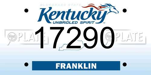 17290 Kentucky License Plate
