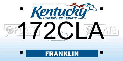 172CLA Kentucky License Plate