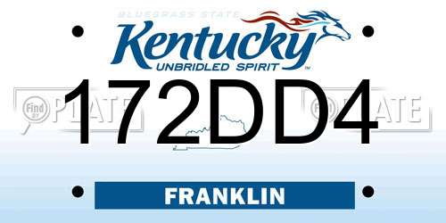 172DD4 Kentucky License Plate
