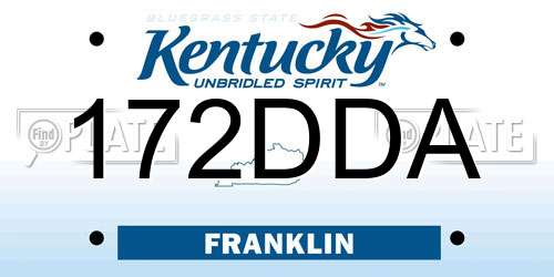 172DDA Kentucky License Plate