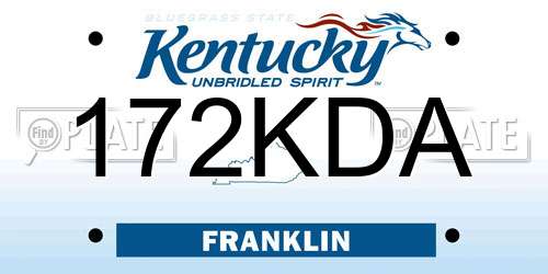 172KDA Kentucky License Plate