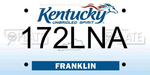 172LNA Kentucky License Plate