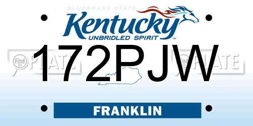 172PJW Kentucky License Plate