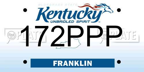 172PPP Kentucky License Plate