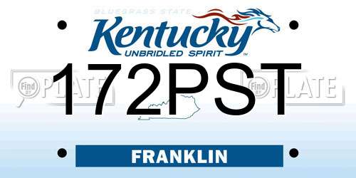 172PST Kentucky License Plate