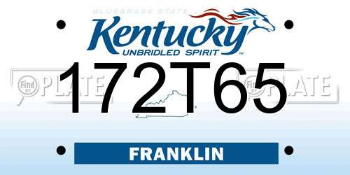 172T65 Kentucky License Plate