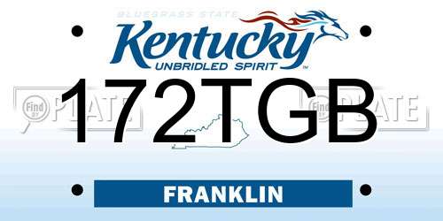 172TGB Kentucky License Plate