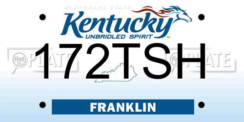 172TSH Kentucky License Plate