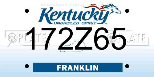 172Z65 Kentucky License Plate